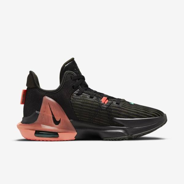 Nike LeBron Witness 6 Basketbalschoenen Heren Zwart Rood Metal Zilver | NK094TJI