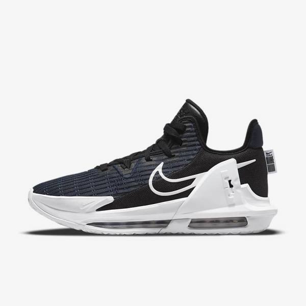 Nike LeBron Witness 6 Basketbalschoenen Dames Zwart Donkerobsidian Wit | NK460FQM