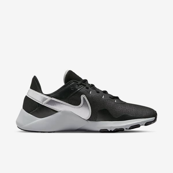 Nike Legend Essential 2 Fitness Schoenen Heren Zwart Metal Zilver Metal Grijs | NK063UYJ