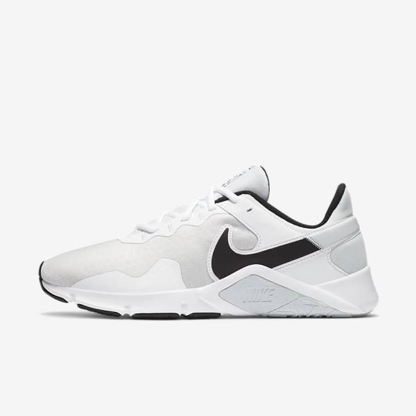 Nike Legend Essential 2 Fitness Schoenen Heren Platina Wit Zwart | NK713ORN