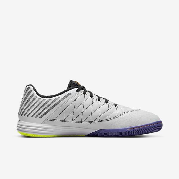 Nike Lunar Gato II IC Indoor Court Voetbalschoenen Heren Wit Geel Zwart | NK179DAO