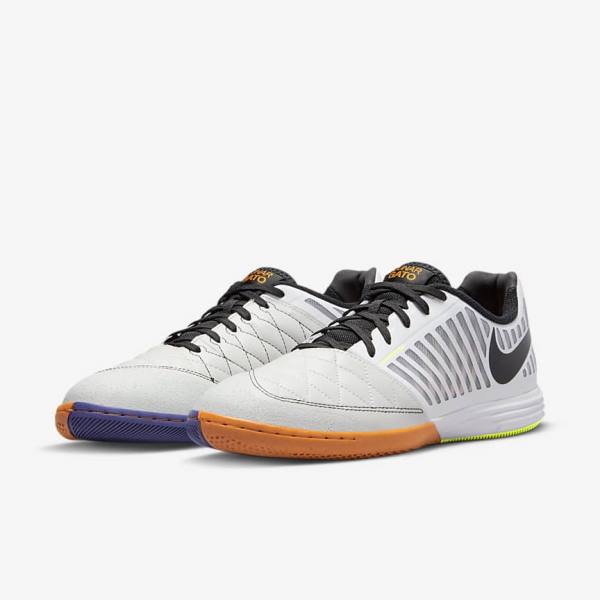 Nike Lunar Gato II IC Indoor Court Voetbalschoenen Heren Wit Geel Zwart | NK179DAO