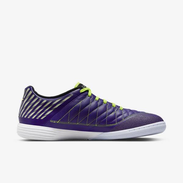 Nike Lunar Gato II IC Indoor Court Voetbalschoenen Heren Paars Zwart Wit | NK563EQK