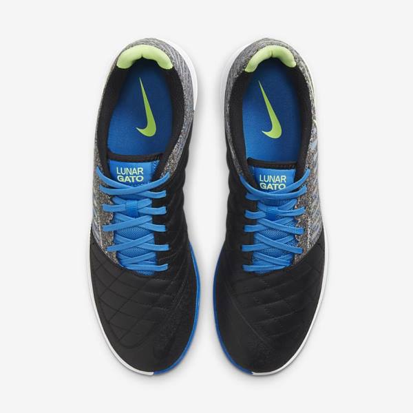 Nike Lunar Gato II IC Indoor Court Voetbalschoenen Heren Zwart Lichtblauw Lichtgroen | NK630WFI