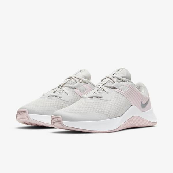 Nike MC Trainer Fitness Schoenen Dames Platina Roze Wit Metal Zilver | NK934SME