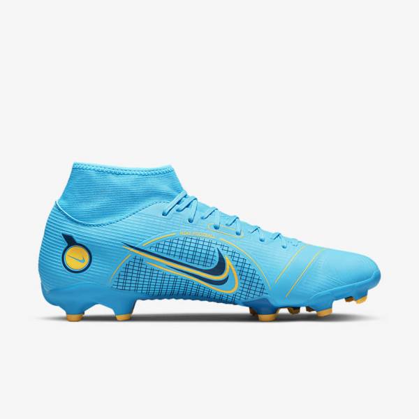 Nike Mercurial Superfly 8 Academy MG Multi-Grounds Voetbalschoenen Heren Blauw Oranje | NK053GLB