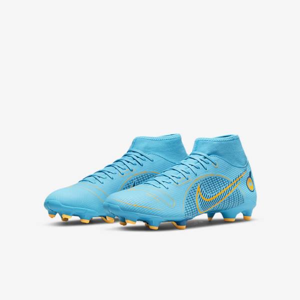 Nike Mercurial Superfly 8 Academy MG Multi-Grounds Voetbalschoenen Heren Blauw Oranje | NK053GLB