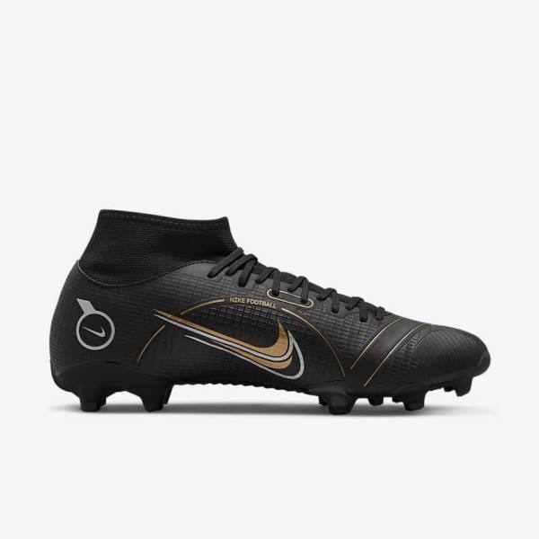 Nike Mercurial Superfly 8 Academy MG Multi-Grounds Voetbalschoenen Heren Zwart Metal Zilver Grijs Metal Goud | NK057XPE