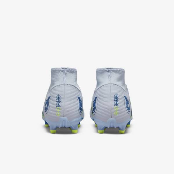 Nike Mercurial Superfly 8 Academy MG Multi-Grounds Voetbalschoenen Dames Grijs Lichtblauw Donkerblauw | NK582JHF