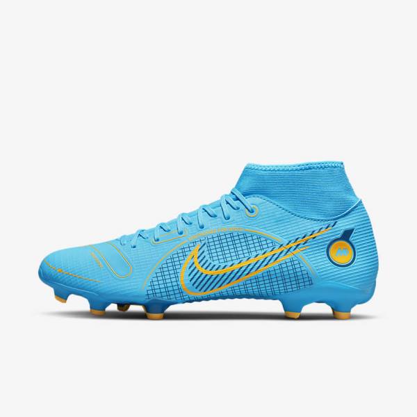 Nike Mercurial Superfly 8 Academy MG Multi-Grounds Voetbalschoenen Dames Blauw Oranje | NK907PWI