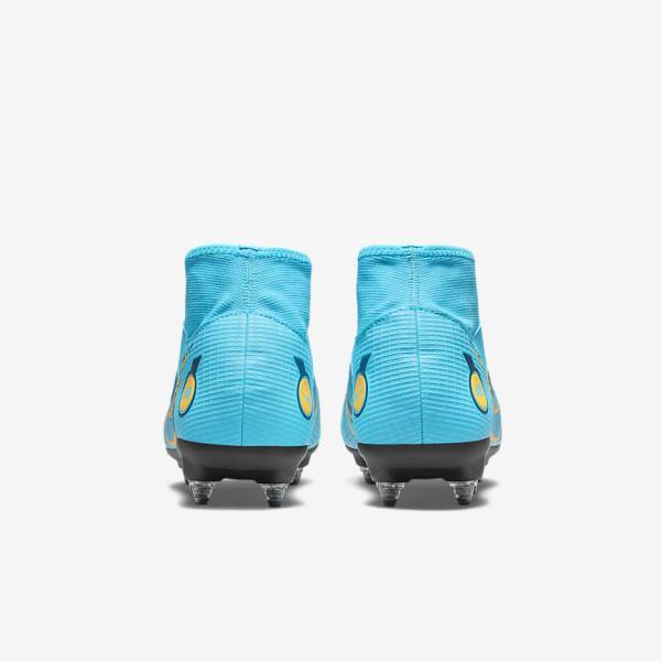 Nike Mercurial Superfly 8 Academy SG-PRO Anti-Clog Traction Soft-Grounds Voetbalschoenen Dames Blauw Oranje | NK056VGU