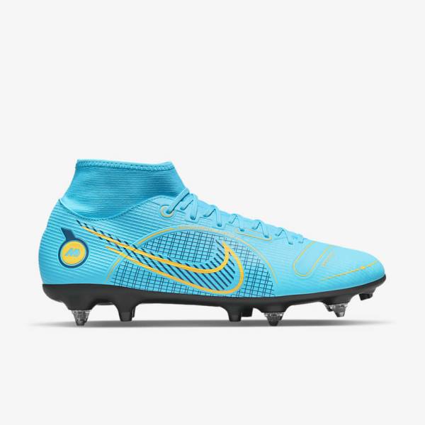 Nike Mercurial Superfly 8 Academy SG-PRO Anti-Clog Traction Soft-Grounds Voetbalschoenen Heren Blauw Oranje | NK497HXC