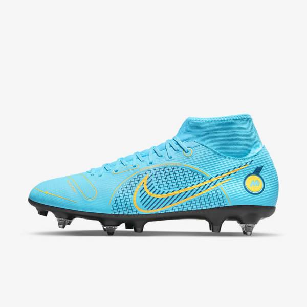 Nike Mercurial Superfly 8 Academy SG-PRO Anti-Clog Traction Soft-Grounds Voetbalschoenen Heren Blauw Oranje | NK497HXC