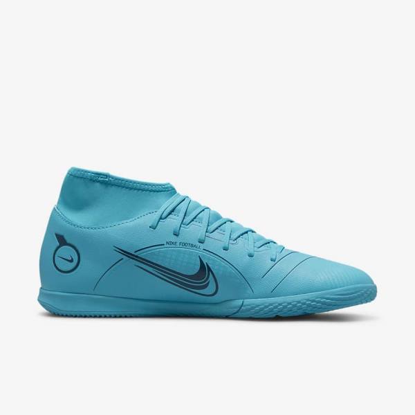 Nike Mercurial Superfly 8 Club IC Indoor Court Voetbalschoenen Dames Blauw Oranje | NK862VSU