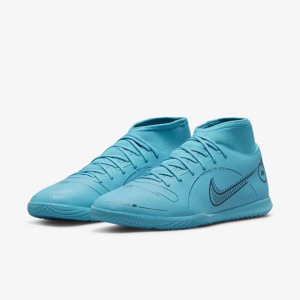 Nike Mercurial Superfly 8 Club IC Indoor Court Voetbalschoenen Dames Blauw Oranje | NK862VSU