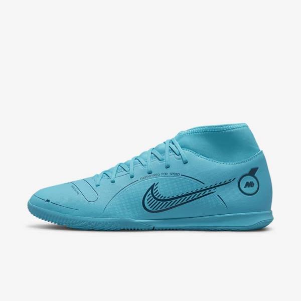 Nike Mercurial Superfly 8 Club IC Indoor Court Voetbalschoenen Dames Blauw Oranje | NK862VSU