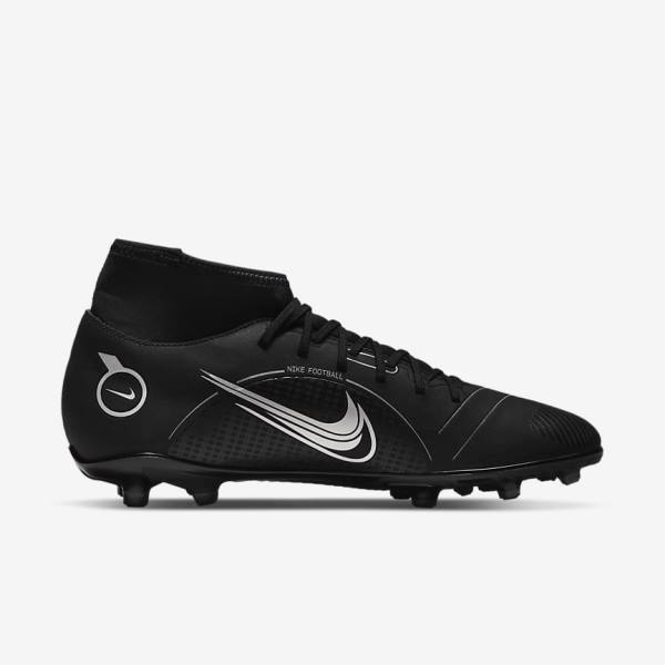 Nike Mercurial Superfly 8 Club MG Multi-Grounds Voetbalschoenen Heren Zwart Grijs Metal Zilver | NK459LAI