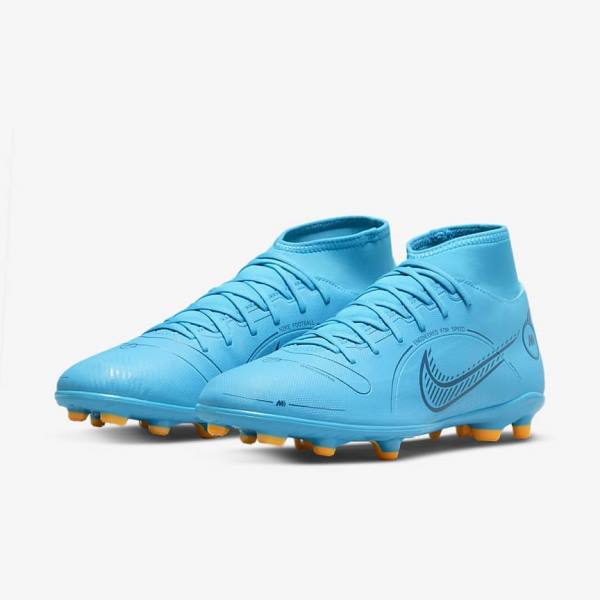 Nike Mercurial Superfly 8 Club MG Multi-Grounds Voetbalschoenen Heren Blauw Oranje | NK723OGM