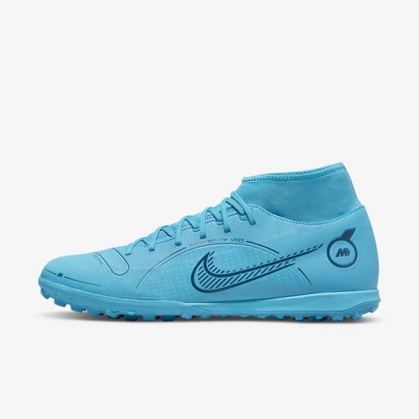 Nike Mercurial Superfly 8 Club TF Turf Voetbalschoenen Dames Blauw Oranje | NK791JNA