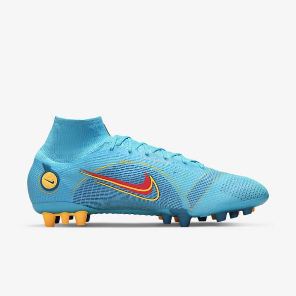 Nike Mercurial Superfly 8 Elite AG Artificial-Grasss Voetbalschoenen Heren Blauw Oranje | NK143QCH