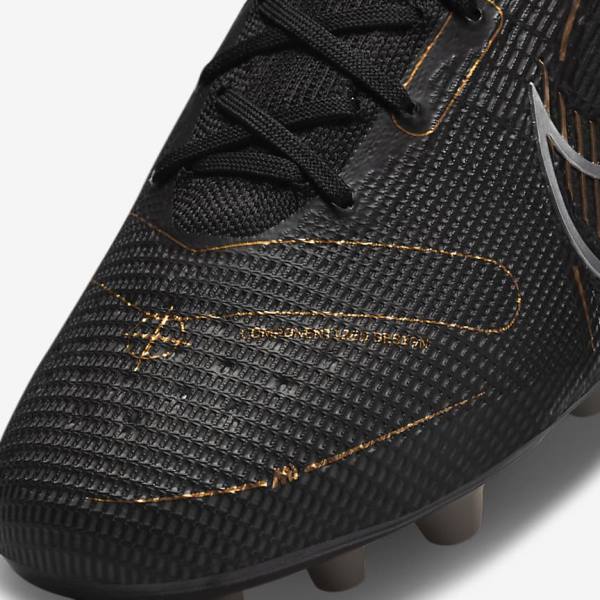 Nike Mercurial Superfly 8 Elite AG Artificial-Grasss Voetbalschoenen Dames Zwart Metal Zilver Grijs Metal Goud | NK610ONW