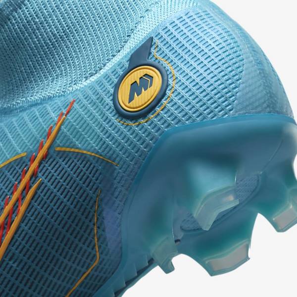 Nike Mercurial Superfly 8 Elite FG Firm-Grounds Voetbalschoenen Heren Blauw Oranje | NK465IKD