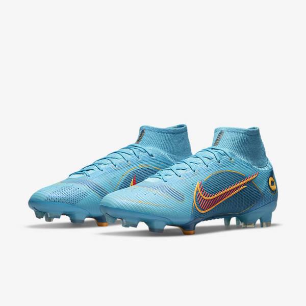 Nike Mercurial Superfly 8 Elite FG Firm-Grounds Voetbalschoenen Dames Blauw Oranje | NK516WRS