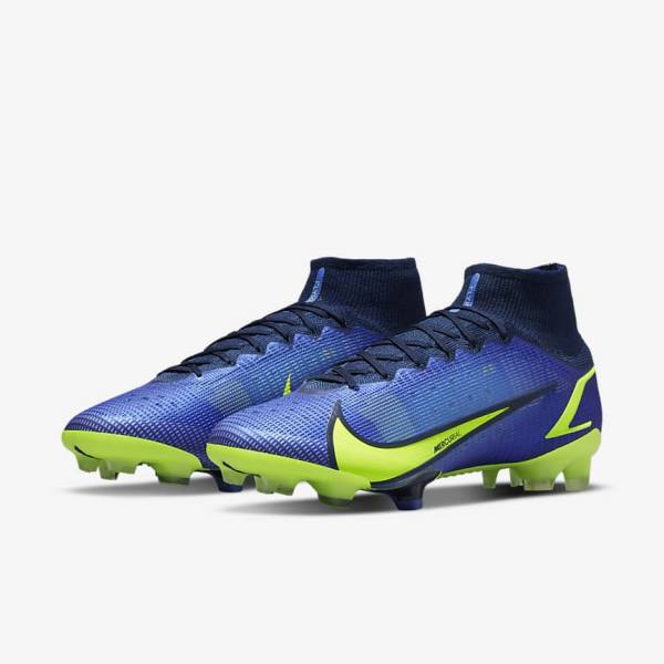 Nike Mercurial Superfly 8 Elite FG Firm-Grounds Voetbalschoenen Dames Blauw | NK623NZA