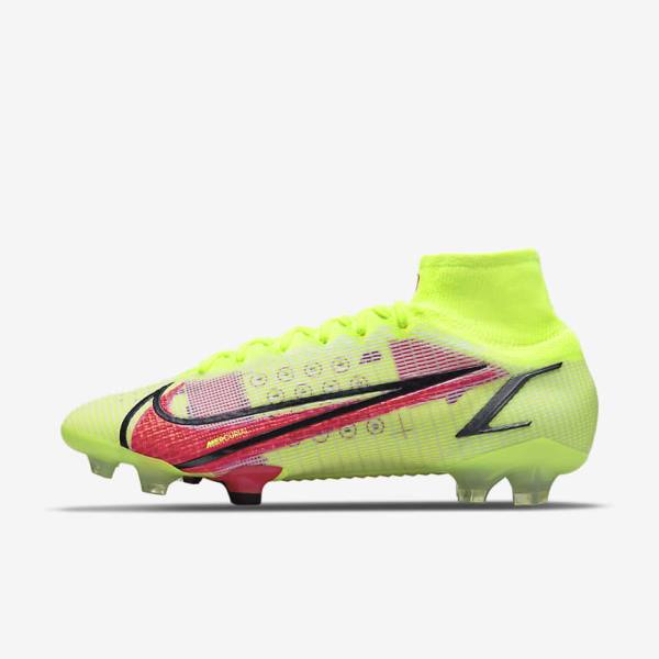 Nike Mercurial Superfly 8 Elite FG Firm-Grounds Voetbalschoenen Dames Zwart Lichtrood | NK640AGX