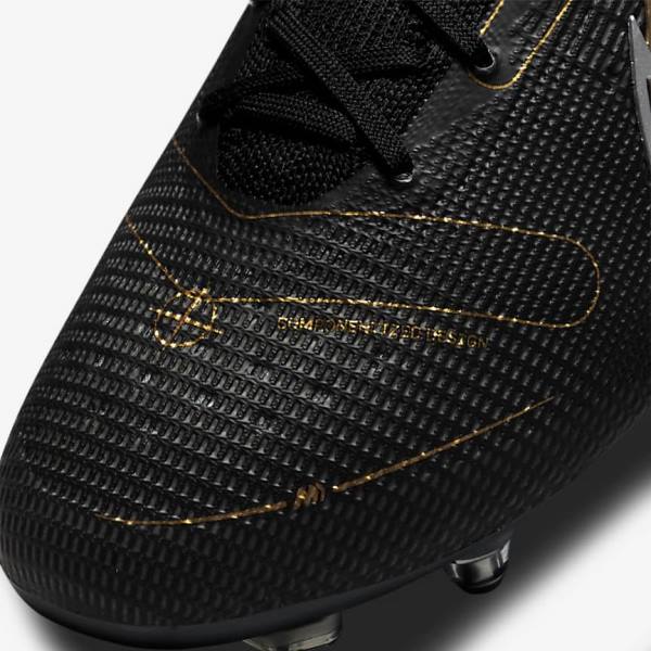 Nike Mercurial Superfly 8 Elite SG-PRO Anti-Clog Traction Soft-Ground Voetbalschoenen Heren Zwart Metal Zilver Grijs Metal Goud | NK295ENZ