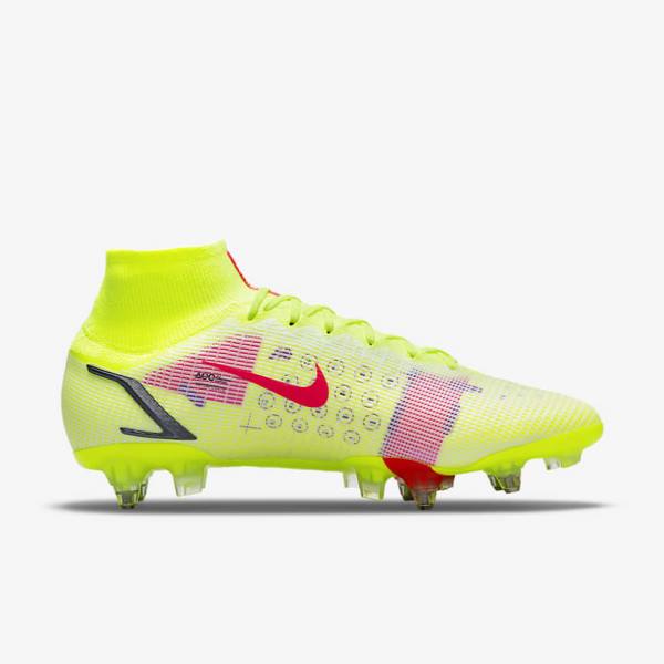 Nike Mercurial Superfly 8 Elite SG-Pro AC Soft-Ground Voetbalschoenen Heren Zwart Lichtrood | NK698ZXO