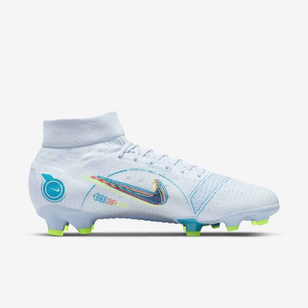 Nike Mercurial Superfly 8 Pro FG Firm-Ground Voetbalschoenen Heren Grijs Lichtblauw Donkerblauw | NK204QJP