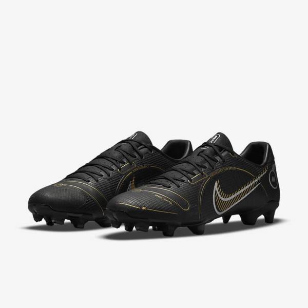 Nike Mercurial Vapor 14 Academy MG Multi-Ground Voetbalschoenen Dames Zwart Metal Zilver Grijs Metal Goud | NK417NJG