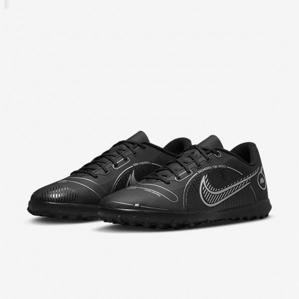 Nike Mercurial Vapor 14 Club TF Turf Voetbalschoenen Heren Zwart Grijs Metal Zilver | NK264ICZ