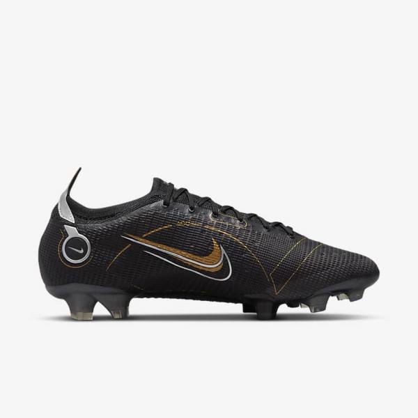 Nike Mercurial Vapor 14 Elite FG Firm-Grounds Voetbalschoenen Heren Zwart Metal Zilver Grijs Metal Goud | NK052HBI