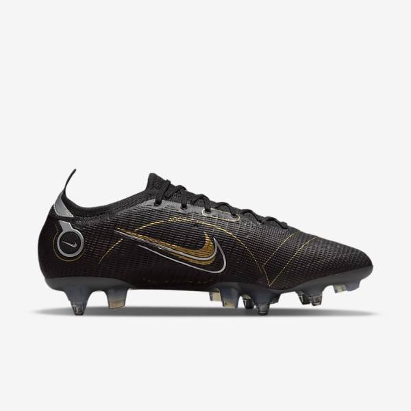 Nike Mercurial Vapor 14 Elite SG-PRO Anti-Clog Traction Soft-Grounds Voetbalschoenen Dames Zwart Metal Zilver Grijs Metal Goud | NK360JLK