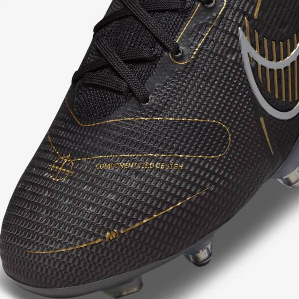 Nike Mercurial Vapor 14 Elite SG-PRO Anti-Clog Traction Soft-Grounds Voetbalschoenen Dames Zwart Metal Zilver Grijs Metal Goud | NK360JLK