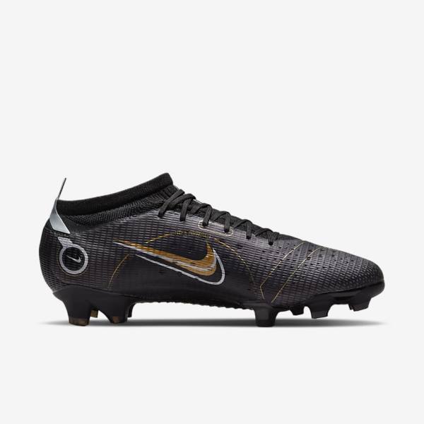 Nike Mercurial Vapor 14 Pro FG Firm-Ground Voetbalschoenen Heren Zwart Metal Zilver Grijs Metal Goud | NK537VRN