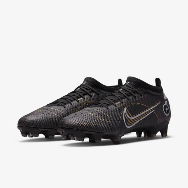 Nike Mercurial Vapor 14 Pro FG Firm-Ground Voetbalschoenen Heren Zwart Metal Zilver Grijs Metal Goud | NK537VRN