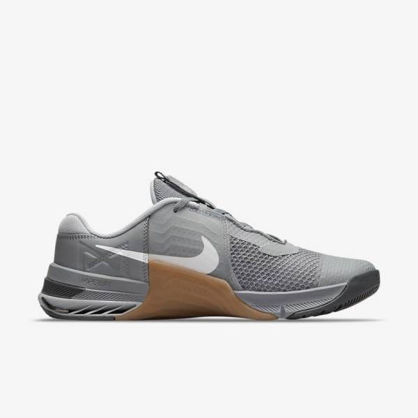 Nike Metcon 7 Fitness Schoenen Dames Grijs Bruin Donkergrijs Wit | NK451YMU