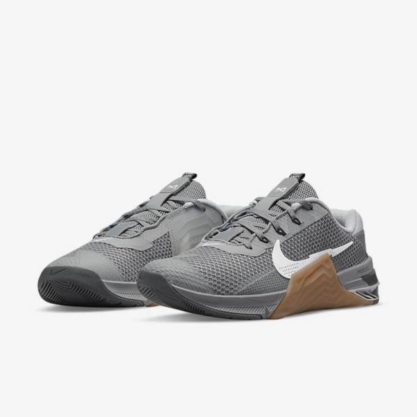 Nike Metcon 7 Fitness Schoenen Dames Grijs Bruin Donkergrijs Wit | NK451YMU