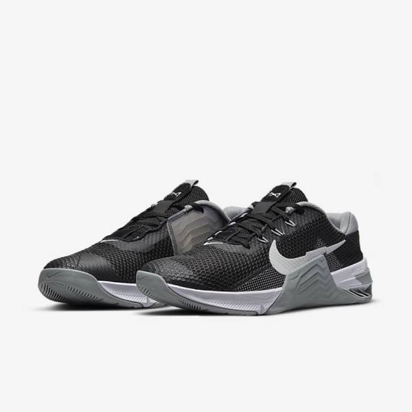 Nike Metcon 7 Fitness Schoenen Dames Zwart Grijs Wit Platina | NK574VXB