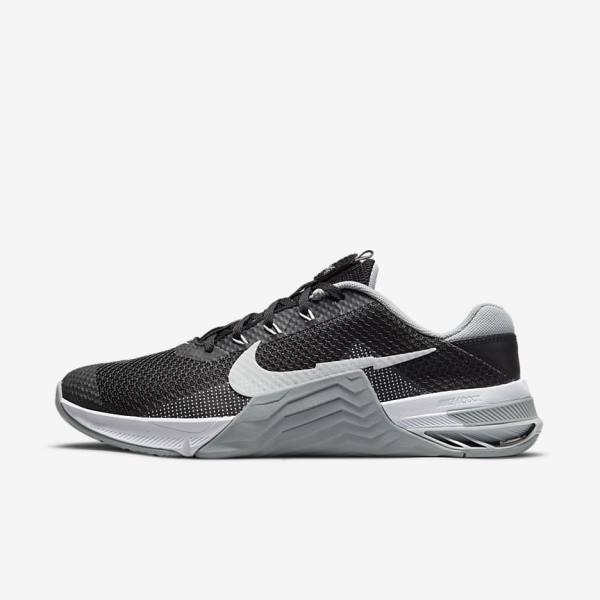 Nike Metcon 7 Fitness Schoenen Dames Zwart Grijs Wit Platina | NK574VXB