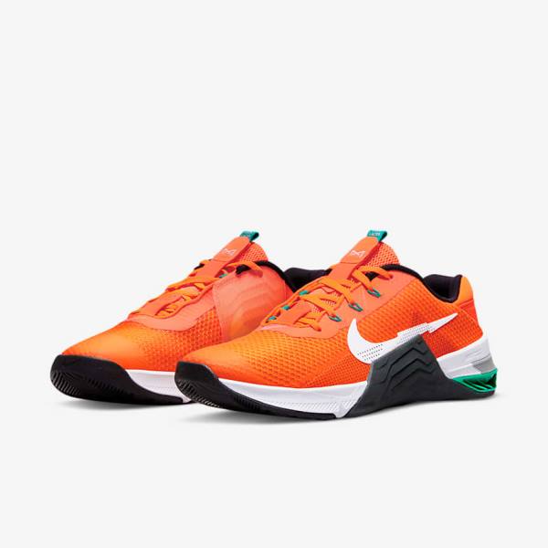 Nike Metcon 7 Fitness Schoenen Heren Oranje Donkergrijs Turquoise Wit | NK618MRC