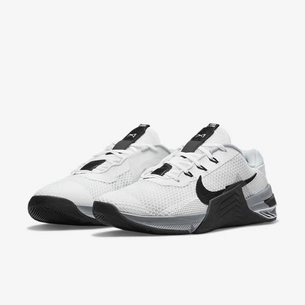 Nike Metcon 7 Fitness Schoenen Heren Wit Grijs Platina Zwart | NK310URJ