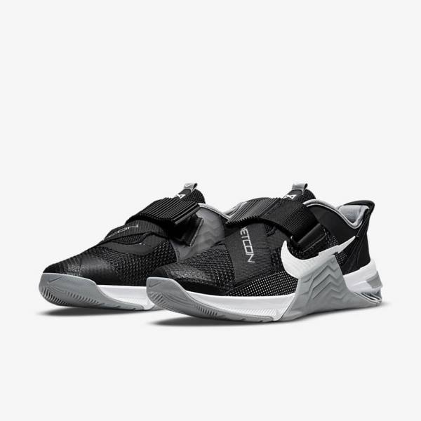 Nike Metcon 7 FlyEase Fitness Schoenen Dames Zwart Grijs Wit Platina | NK708XYU