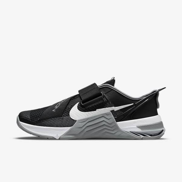 Nike Metcon 7 FlyEase Fitness Schoenen Dames Zwart Grijs Wit Platina | NK708XYU