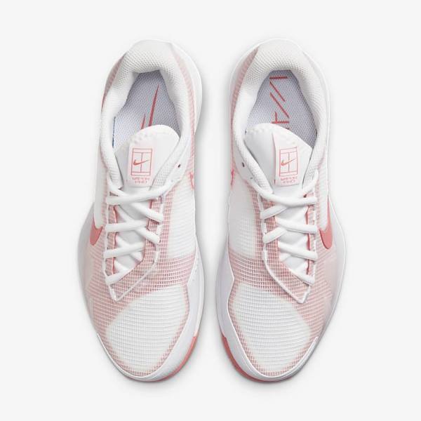 Nike NikeCourt Air Zoom Vapor Pro Clay Court Tennisschoenen Dames Wit Roze Lichtblauw | NK918LCR