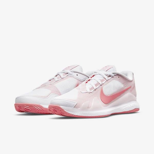 Nike NikeCourt Air Zoom Vapor Pro Clay Court Tennisschoenen Dames Wit Roze Lichtblauw | NK918LCR