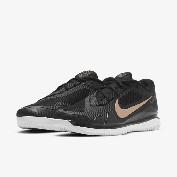 Nike NikeCourt Air Zoom Vapor Pro Hard-Court Tennisschoenen Dames Zwart Wit Metal Rood Bruin | NK138SOP